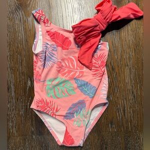 TBBC Tropical Leaf Toddler Girls Swim